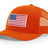 Joe's USA Flag Snapback Trucker Cap Red/White/Blue USA Flag Orange Hats