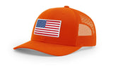Joe's USA Flag Snapback Trucker Cap Red/White/Blue USA Flag Orange Hats