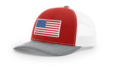 Joe's USA Flag Snapback Trucker Cap Red/White/Blue USA Flag Red / White / Heather Grey Hats