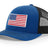 Joe's USA Flag Snapback Trucker Cap Red/White/Blue USA Flag Royal Blue / Black Hats