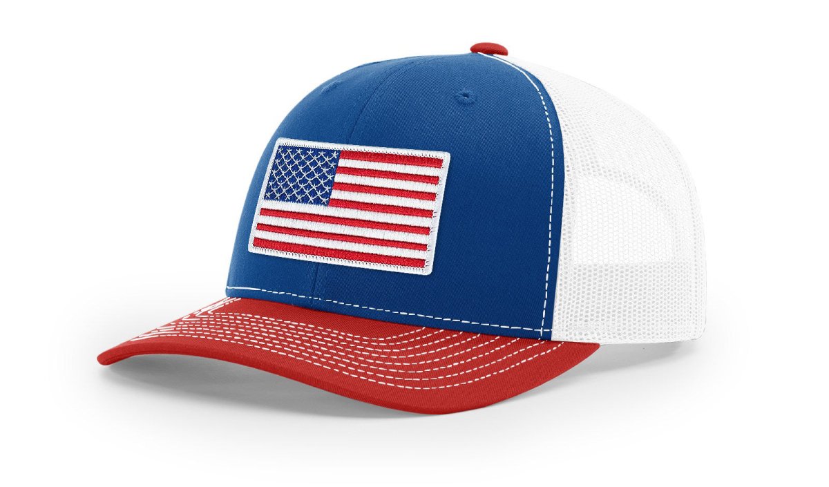 Joe's USA Flag Snapback Trucker Cap Red/White/Blue USA Flag Royal Blue / White / Red Hats