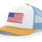 Joe's USA Flag Snapback Trucker Cap Red/White/Blue USA Flag White / Columbia Blue / Yellow Hats