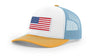 Joe's USA Flag Snapback Trucker Cap Red/White/Blue USA Flag White / Columbia Blue / Yellow Hats