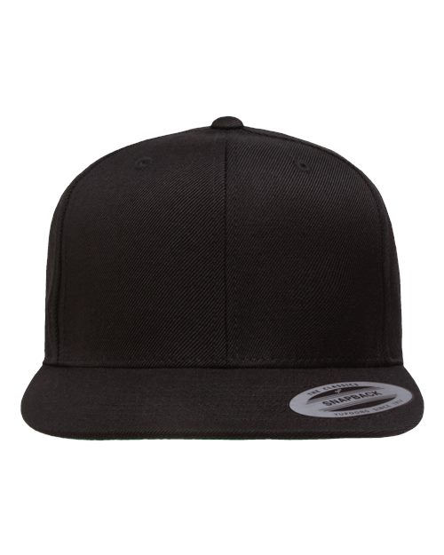 Joe's USA Flat Bill Snapback Cap Black Hats