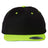 Joe's USA Flat Bill Snapback Cap Black/Neon Green Hats