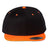 Joe's USA Flat Bill Snapback Cap Black/Neon Orange Hats