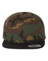 Joe's USA Flat Bill Snapback Cap Camo/Black Hats