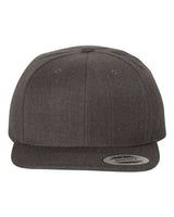 Joe's USA Flat Bill Snapback Cap Dark Heather Hats
