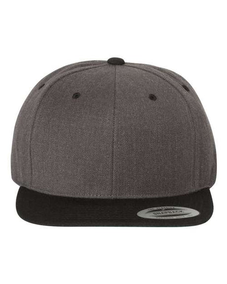 Joe's USA Flat Bill Snapback Cap Dark Heather/Black Hats