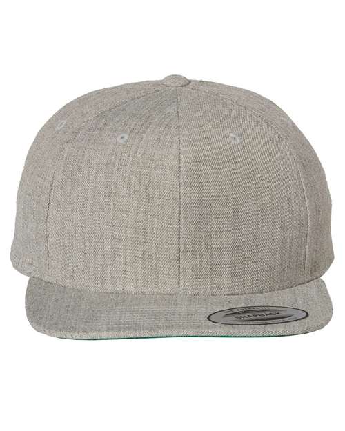 Joe's USA Flat Bill Snapback Cap Heather Grey Hats
