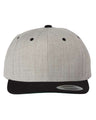 Joe's USA Flat Bill Snapback Cap Heather Grey/Black Hats