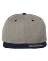 Joe's USA Flat Bill Snapback Cap Heather Grey/Navy Hats