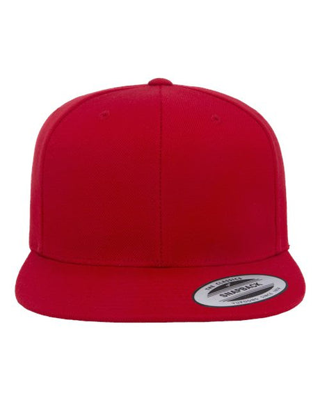 Joe's USA Flat Bill Snapback Cap Red Hats