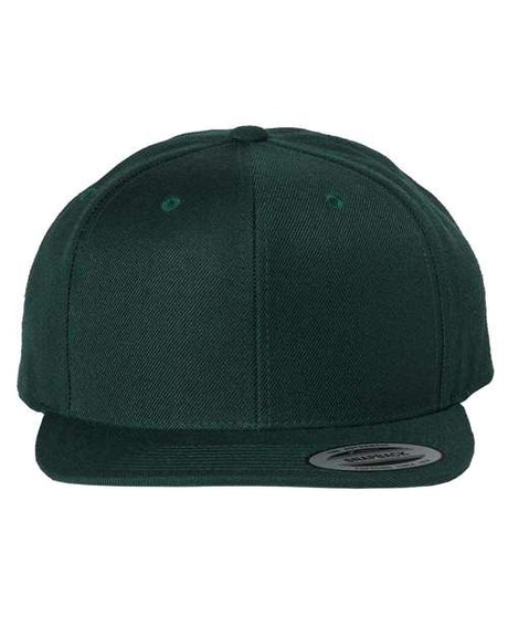 Joe's USA Flat Bill Snapback Cap Spruce Hats