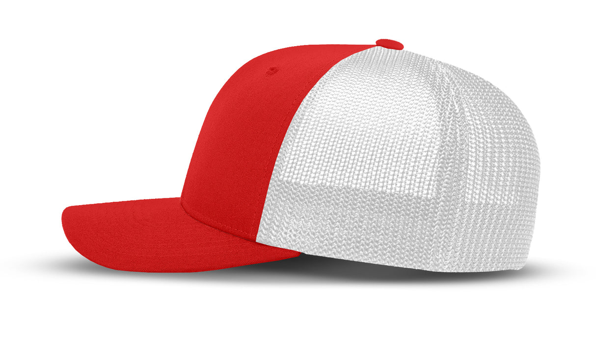 Joe's USA Flexfit Mesh Back Cap JOE812 True Red/White side view