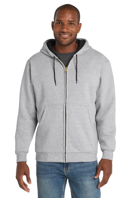 Joe's USA Heavyweight Full - Zip Hooded Sweatshirt with Thermal Lining X - Small Athletic Heather Zip Hoodies