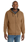 Joe's USA Heavyweight Full - Zip Hooded Sweatshirt with Thermal Lining X - Small Duck Brown Zip Hoodies