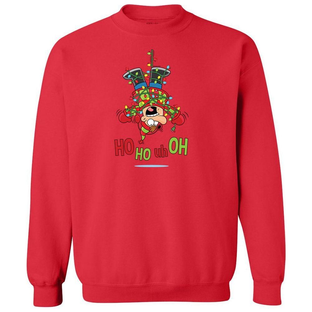 Joe's USA HO HO UH OH Graphic Collection Red Crewneck Sweatshirt Small