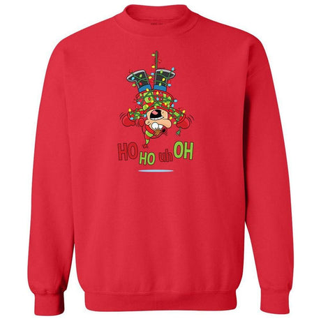 Joe's USA HO HO UH OH Graphic Collection Red Crewneck Sweatshirt Small