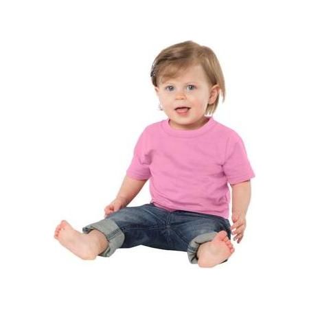 Joe's USA Infant 5.4 - oz 100% Cotton T-Shirts 06M Candy Pink Short Sleeve T-Shirts