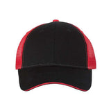 Joe's USA J102 Sandwich Trucker Cap - Wholesale Two - Tone Mesh Cap Black/ Red Adjustable Caps