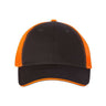 Joe's USA J102 Sandwich Trucker Cap - Wholesale Two - Tone Mesh Cap Charcoal/ Neon Orange Adjustable Caps