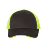 Joe's USA J102 Sandwich Trucker Cap - Wholesale Two - Tone Mesh Cap Charcoal/ Neon Yellow Adjustable Caps