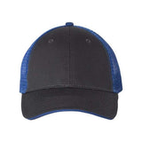 Joe's USA J102 Sandwich Trucker Cap - Wholesale Two - Tone Mesh Cap Charcoal/ Royal Adjustable Caps