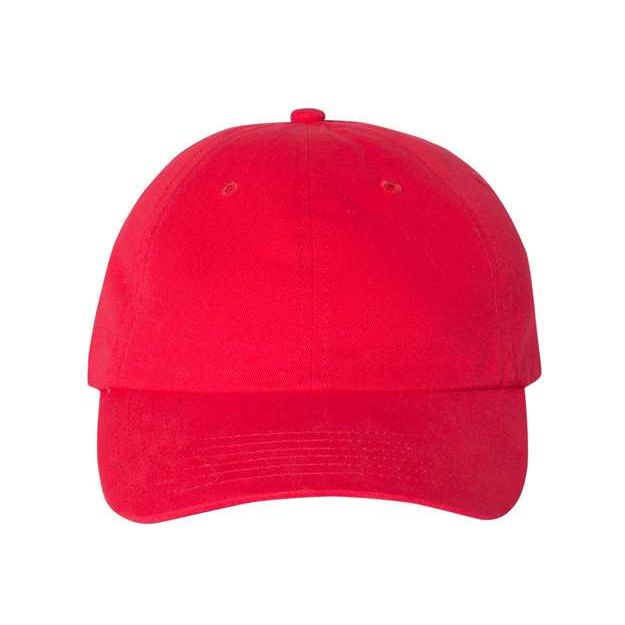 Joe's USA J200 Brushed Twill Dad Hat - Wholesale Cotton Cap Red Adjustable Caps
