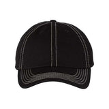 Joe's USA J300 Classic Dad Hat - Wholesale Cotton Cap Black/ Stone Stitch Adjustable Caps