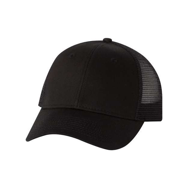 Joe's USA J400 Mesh - Back Twill Trucker Cap - Wholesale Snapback Hat Black Adjustable Caps
