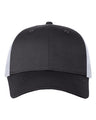 Joe's USA J400 Mesh - Back Twill Trucker Cap - Wholesale Snapback Hat Charcoal/ White Adjustable Caps