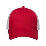 Joe's USA J400 Mesh - Back Twill Trucker Cap - Wholesale Snapback Hat Red/ White Adjustable Caps