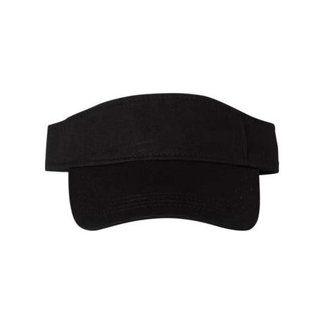 Joe's USA J500 Bio - Washed Cotton Visor - Wholesale Sports Visor Black Adjustable Visors