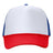 Joe's USA J700 Foam Mesh - Back Trucker Cap - Wholesale Snapback Hat White/ Royal/ Red Adjustable Caps