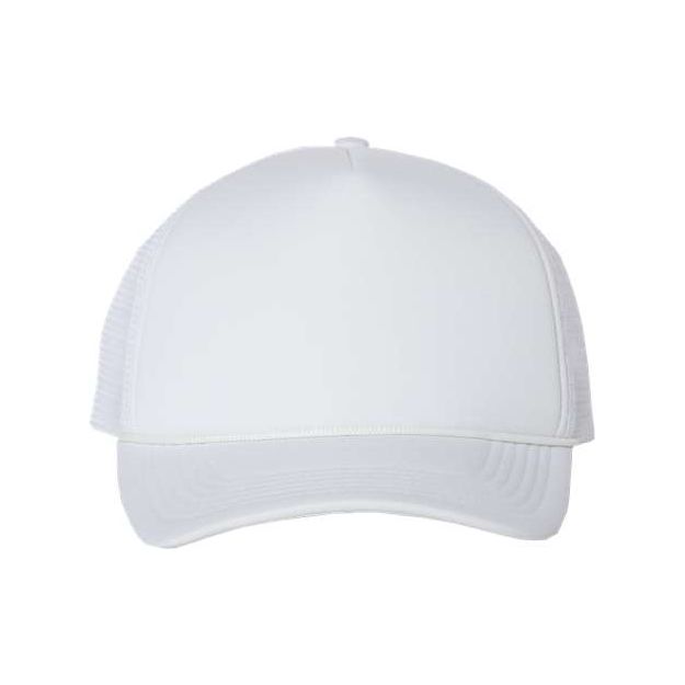 Joe's USA J700 Foam Mesh - Back Trucker Cap - Wholesale Snapback Hat White/ White Adjustable Caps