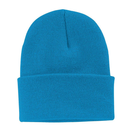 Joe's USA Knit Beanie Caps in 26 Colors Neon Blue OSFA Beanies