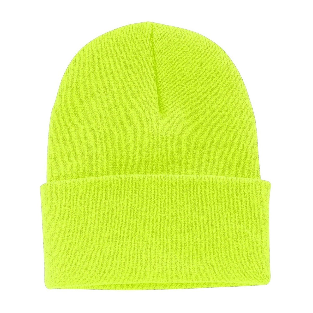 Joe's USA Knit Beanie Caps in 26 Colors Neon Yellow OSFA Beanies