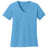 Joe's USA Ladies 5.4 - oz 100% Cotton V - Neck T-Shirt Aquatic Blue XS Short Sleeve T-Shirts
