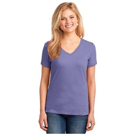 Joe's USA Ladies 5.4 - oz 100% Cotton V - Neck T-Shirt Ash XS Short Sleeve T-Shirts