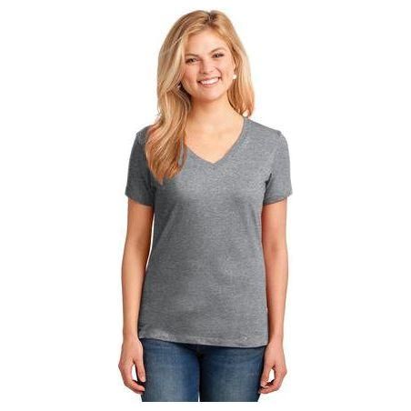 Joe's USA Ladies 5.4 - oz 100% Cotton V - Neck T-Shirt Ash XS Short Sleeve T-Shirts
