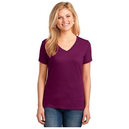 Joe's USA Ladies 5.4 - oz 100% Cotton V - Neck T-Shirt Ash XS Short Sleeve T-Shirts