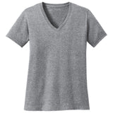 Joe's USA Ladies 5.4 - oz 100% Cotton V - Neck T-Shirt Athletic Heather XS Short Sleeve T-Shirts