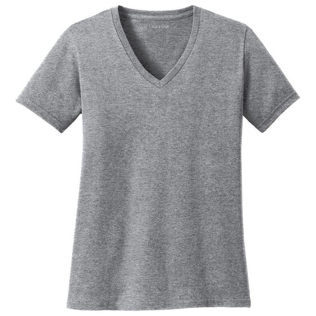 Joe's USA Ladies 5.4 - oz 100% Cotton V - Neck T-Shirt Athletic Heather XS Short Sleeve T-Shirts