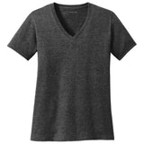 Joe's USA Ladies 5.4 - oz 100% Cotton V - Neck T-Shirt Dark Heather Grey XS Short Sleeve T-Shirts