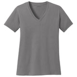 Joe's USA Ladies 5.4 - oz 100% Cotton V - Neck T-Shirt Medium Grey XS Short Sleeve T-Shirts