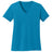 Joe's USA Ladies 5.4 - oz 100% Cotton V - Neck T-Shirt Neon Blue XS Short Sleeve T-Shirts