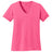 Joe's USA Ladies 5.4 - oz 100% Cotton V - Neck T-Shirt Neon Pink XS Short Sleeve T-Shirts