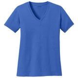Joe's USA Ladies 5.4 - oz 100% Cotton V - Neck T-Shirt Royal Blue XS Short Sleeve T-Shirts