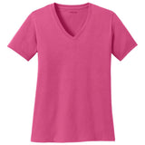 Joe's USA Ladies 5.4 - oz 100% Cotton V - Neck T-Shirt Sangria XS Short Sleeve T-Shirts